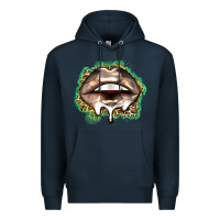 Navy soccer lips Premium Hoodie - Zillion Design Studio