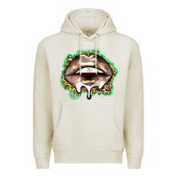 Oatmeal Heather soccer lips Premium Hoodie - Zillion Design Studio