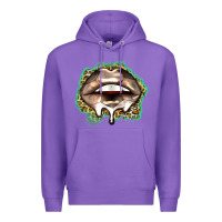 Purple soccer lips Premium Hoodie - Zillion Design Studio