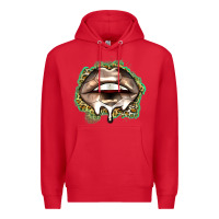 Red soccer lips Premium Hoodie - Zillion Design Studio