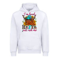White i'm head heffa just ask me Urban Hoodie - Zillion Design Studio