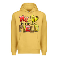 Antique Gold my heart is on that field softball Premium Hoodie - Zillion Design Studio