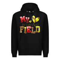 Black my heart is on that field softball Premium Hoodie - Zillion Design Studio