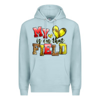 Blue Mist my heart is on that field softball Premium Hoodie - Zillion Design Studio