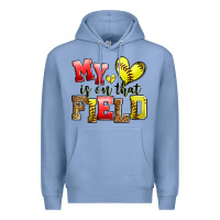 Colony Blue my heart is on that field softball Premium Hoodie - Zillion Design Studio