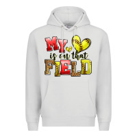 Dove Grey my heart is on that field softball Premium Hoodie - Zillion Design Studio