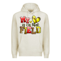 Oatmeal Heather my heart is on that field softball Premium Hoodie - Zillion Design Studio