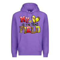 Purple my heart is on that field softball Premium Hoodie - Zillion Design Studio
