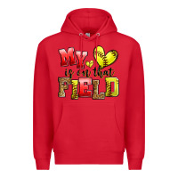 Red my heart is on that field softball Premium Hoodie - Zillion Design Studio