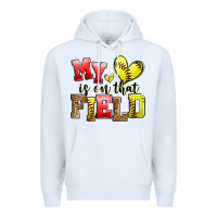 White my heart is on that field softball Premium Hoodie - Zillion Design Studio