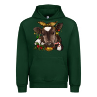 Forest Green christmas baby cow Urban Hoodie - RanaPortraitStore