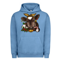 Pigment Pebble Blue christmas baby cow Urban Hoodie - RanaPortraitStore