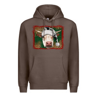Coffee christmas cow with background Premium Hoodie - RanaPortraitStore