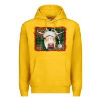 Lemon christmas cow with background Premium Hoodie - RanaPortraitStore