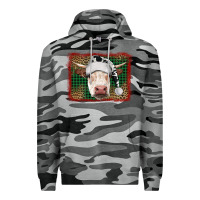 Slate Camo christmas cow with background Premium Hoodie - RanaPortraitStore