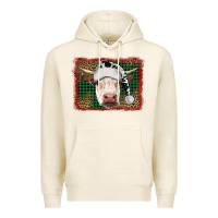 Tofu christmas cow with background Premium Hoodie - RanaPortraitStore