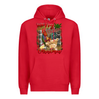 Red merry cluckin' christmas Premium Hoodie - RanaPortraitStore