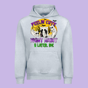 Feeling Cute Might Haunt U Later Urban Hoodie Designed By Texasbilliewilder