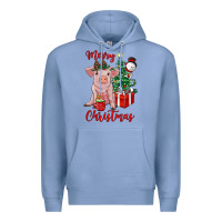 Colony Blue merry christmas pig Premium Hoodie - RanaPortraitStore