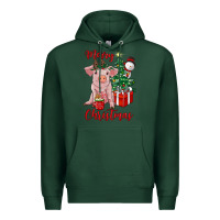 Sports Green merry christmas pig Premium Hoodie - RanaPortraitStore