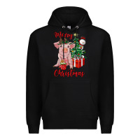 Black merry christmas pig Premium Hoodie - RanaPortraitStore