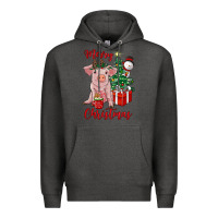 Charcoal Heather merry christmas pig Premium Hoodie - RanaPortraitStore