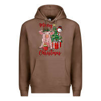 Chestnut merry christmas pig Premium Hoodie - RanaPortraitStore