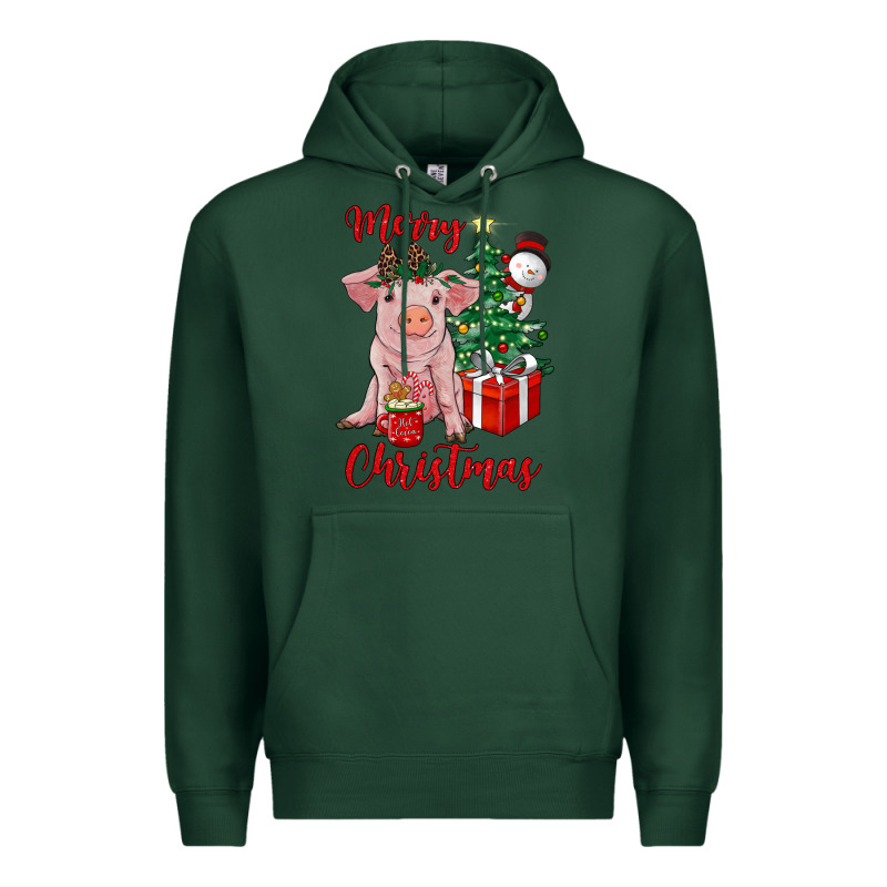 Merry Christmas Pig Premium Hoodie by RanaPortraitStore | Teevron