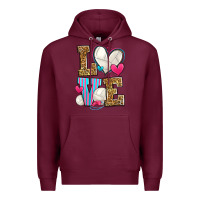 Burgundy love volleyball Premium Hoodie - Zillion Design Studio