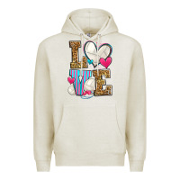 Oatmeal Heather love volleyball Premium Hoodie - Zillion Design Studio