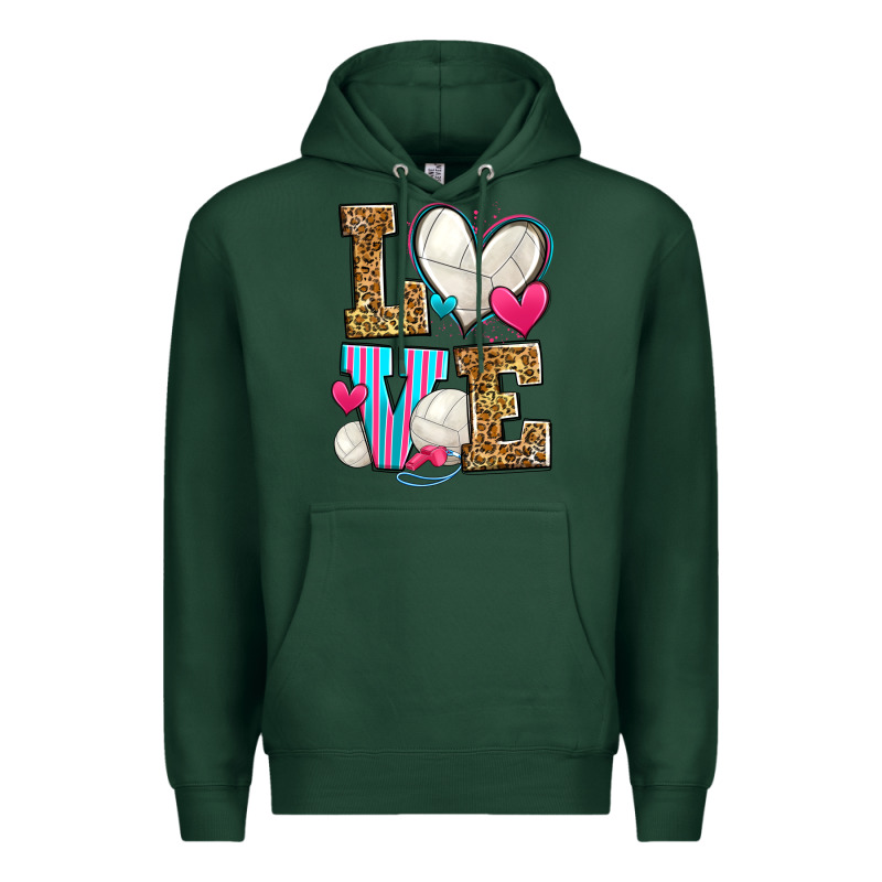 Love Volleyball Premium Hoodie by Zillion Design Studio | Teevron