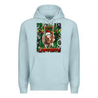 Blue Mist merry christmas longhorn cow Premium Hoodie - RanaPortraitStore