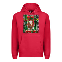 Cardinal merry christmas longhorn cow Premium Hoodie - RanaPortraitStore