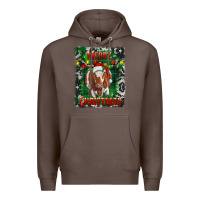 Coffee merry christmas longhorn cow Premium Hoodie - RanaPortraitStore