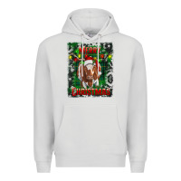 Dove Grey merry christmas longhorn cow Premium Hoodie - RanaPortraitStore