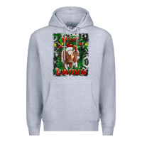 Heather Grey merry christmas longhorn cow Premium Hoodie - RanaPortraitStore