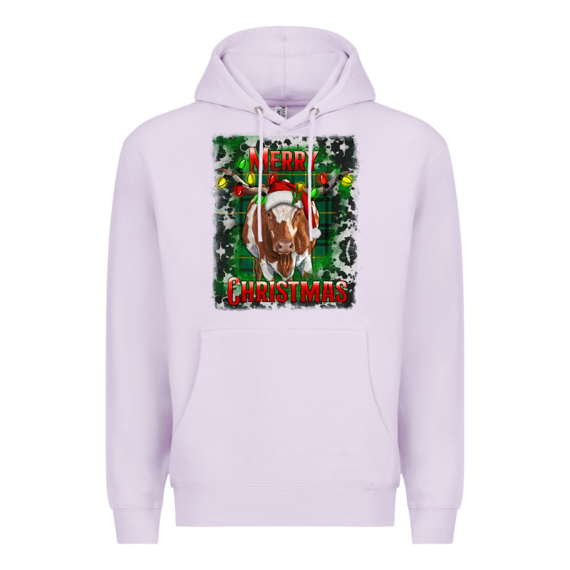 Merry Christmas Longhorn Cow Premium Hoodie by RanaPortraitStore | Teevron
