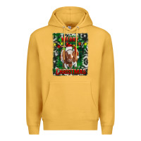 Mustard merry christmas longhorn cow Premium Hoodie - RanaPortraitStore