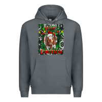 Rock merry christmas longhorn cow Premium Hoodie - RanaPortraitStore