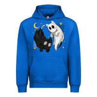 Cobalt Ghost Cats with Balance Halloween Urban Hoodie - texasbilliewilder