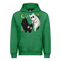 Emerald Ghost Cats with Balance Halloween Urban Hoodie - texasbilliewilder