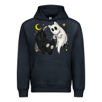 Navy Ghost Cats with Balance Halloween Urban Hoodie - texasbilliewilder