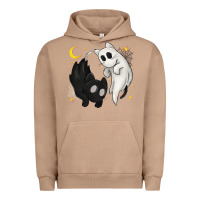 Pigment Burro Ghost Cats with Balance Halloween Urban Hoodie - texasbilliewilder