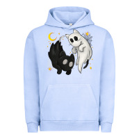 Pigment Grape Ice Ghost Cats with Balance Halloween Urban Hoodie - texasbilliewilder