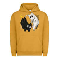Pigment Peanut Butter Ghost Cats with Balance Halloween Urban Hoodie - texasbilliewilder