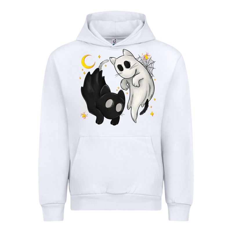 Ghost Cats With Balance Halloween Urban Hoodie by texasbilliewilder | Teevron