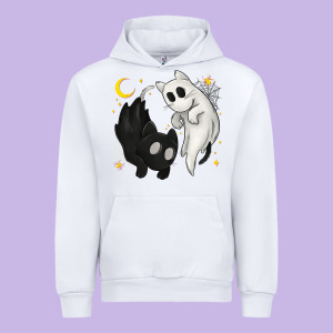 Ghost Cats With Balance Halloween Urban Hoodie Designed By Texasbilliewilder