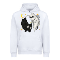 White Ghost Cats with Balance Halloween Urban Hoodie - texasbilliewilder