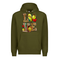 Army Green love softball Premium Hoodie - Zillion Design Studio