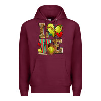 Burgundy love softball Premium Hoodie - Zillion Design Studio